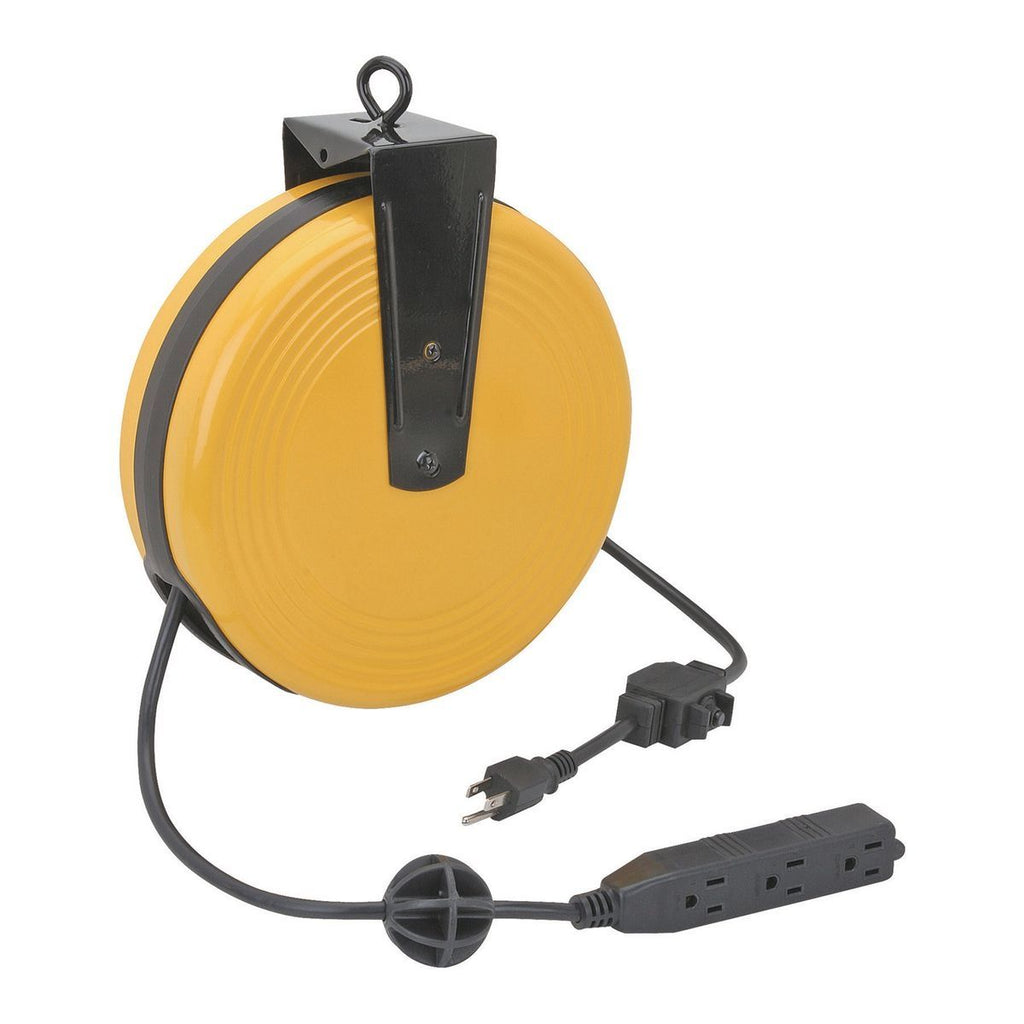 30 ft. Retractable Cord Reel with Triple Tap, Black M649807