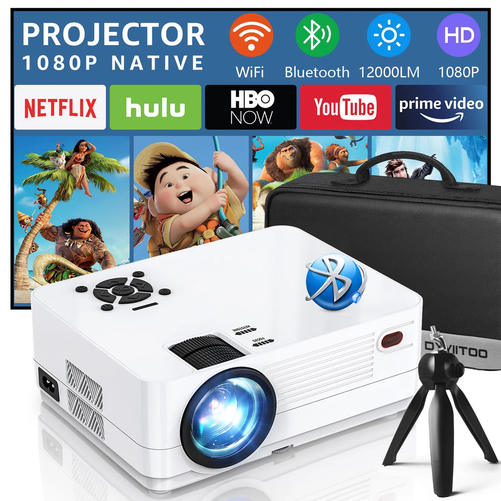 12000LM Native 1080P HD Projector with WiFi and Bluetooth Y9267