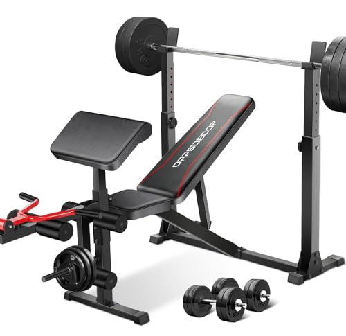 Weight Bench Set with Squat Rack and Leg Extension A3763