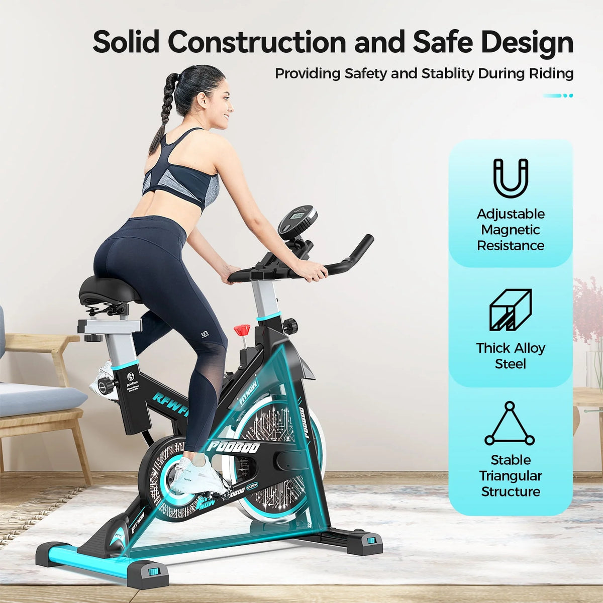 Adjustable Magnetic Resistance Indoor Exercise Bike A6159