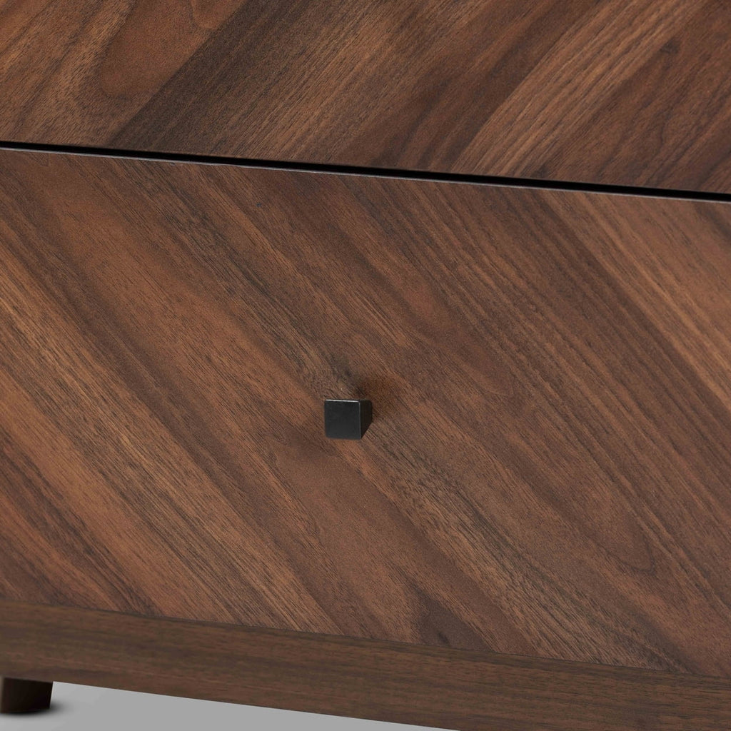 Walnut Brown Wood 3-Drawer Storage Chest N8301
