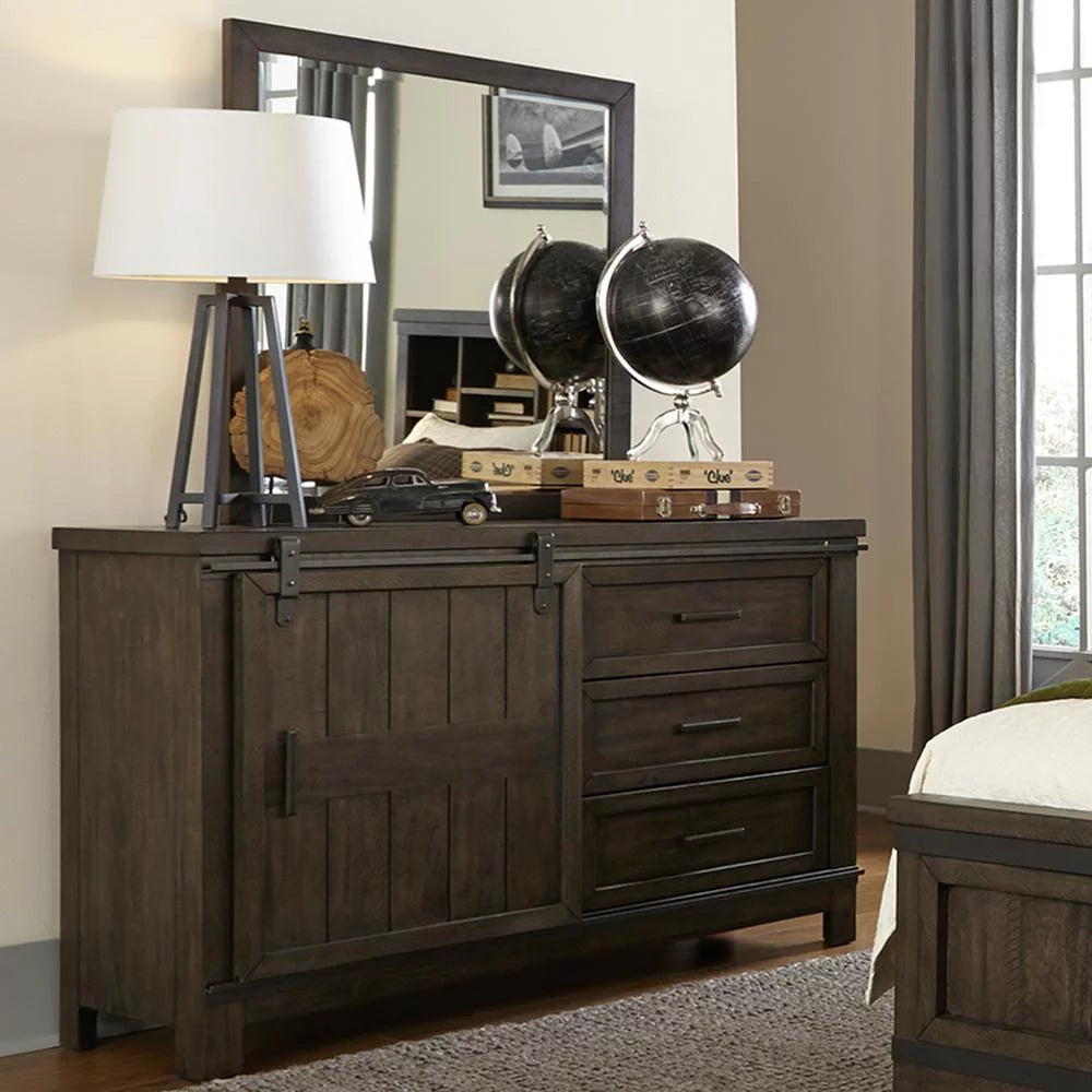 Dark Gray Twin Bookcase Bed R549953