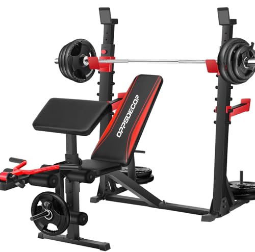 Weight Bench Set with Squat Rack and Leg Extension A3763