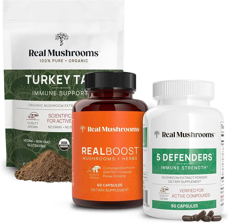 60ct 90ct Turkey Tail Mushroom Powder Capsules Vegan Non-GMO Supplement C145461