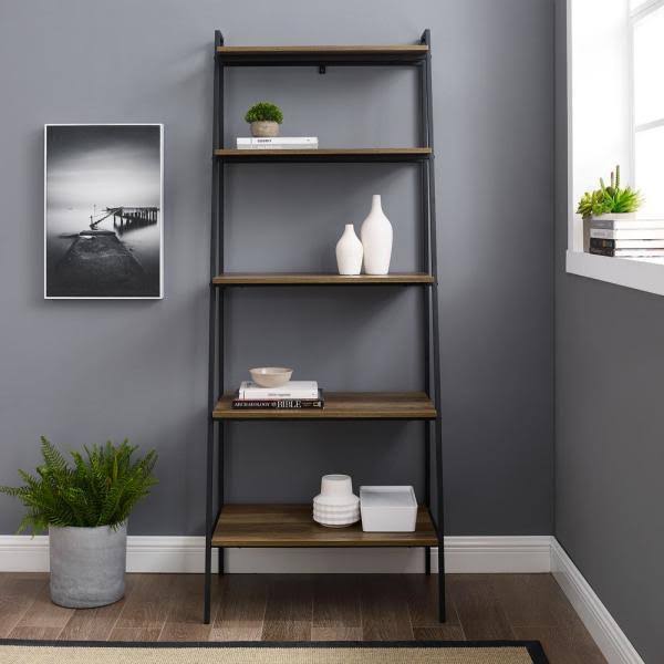 72 in. Reclaimed Barnwood Ladder Bookcase K1950