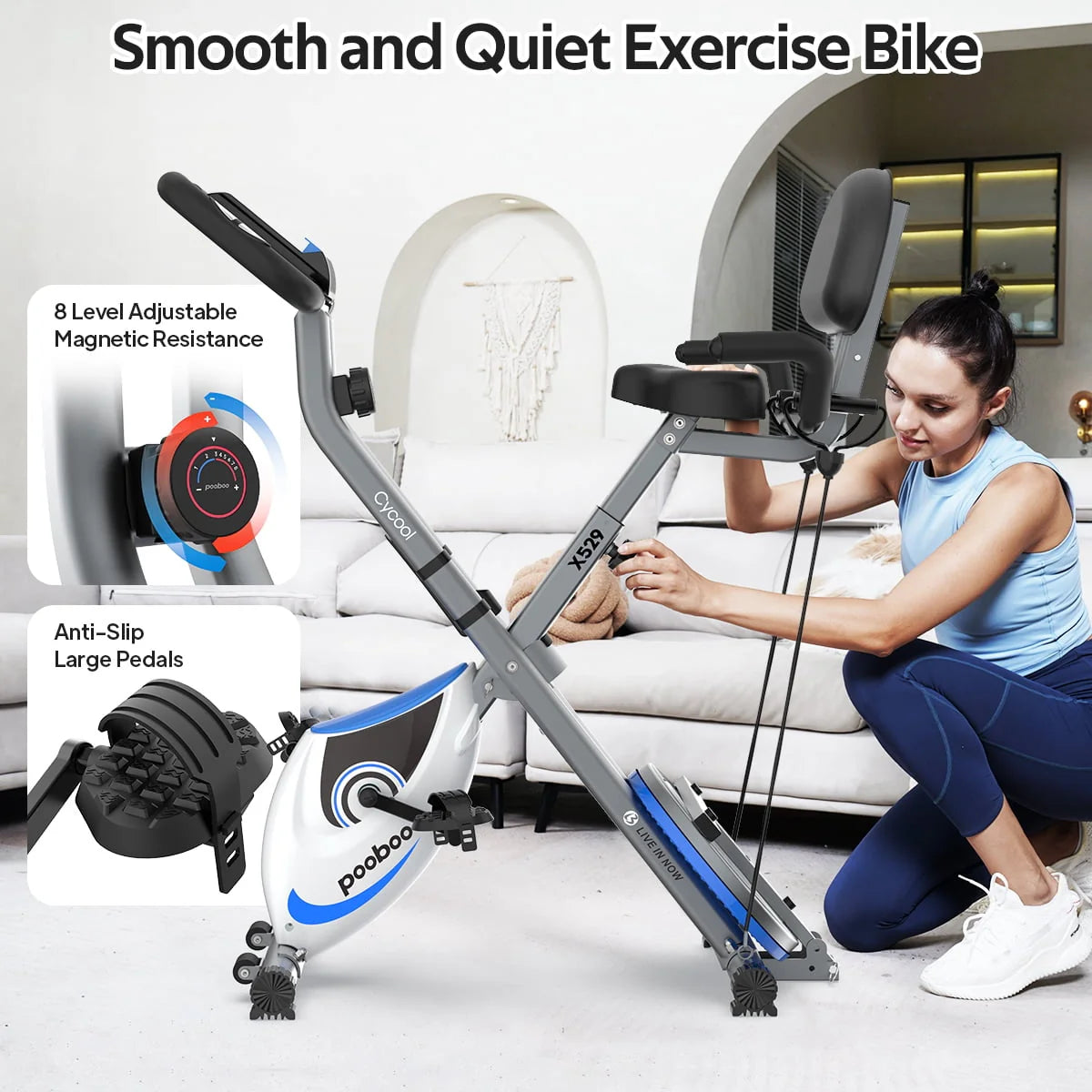 Folding Exercise Bike Indoor Cycling Bike G2931