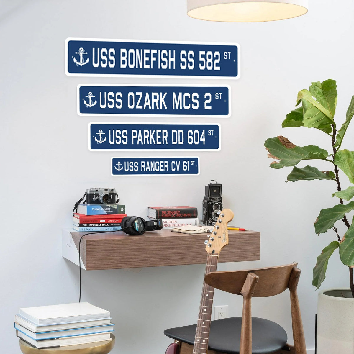 USS New Jersey Street Sign D895