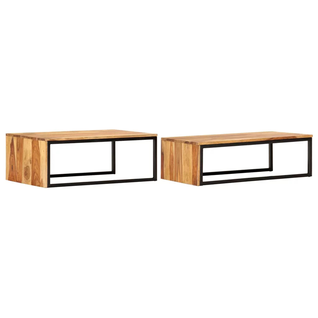 2 pcs Solid Sheesham Wood Nesting Tables P5673