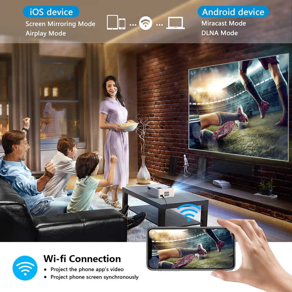 12000LM Native 1080P HD Projector with WiFi and Bluetooth Y9267