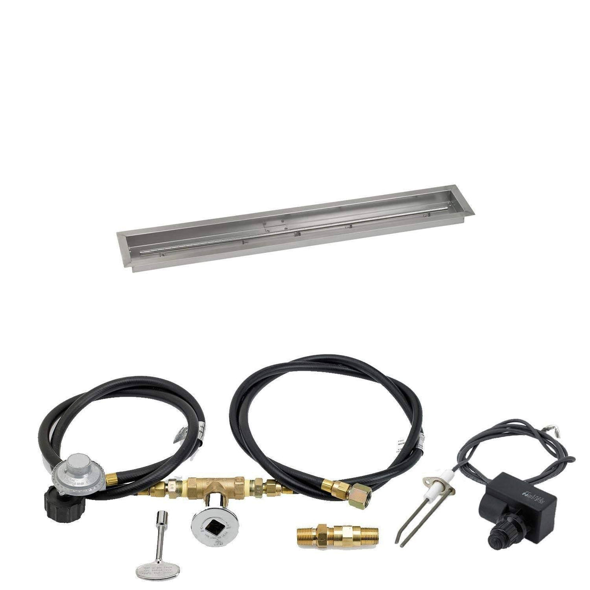 30x22 x 6x22 Stainless Steel Drop-in Fire Pit Pan with Spark Ignition Kit E72045