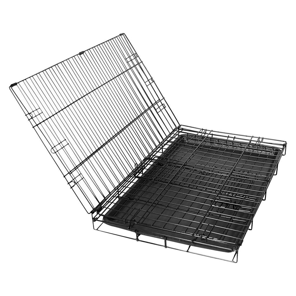 Compact Double Door Metal Dog Crate Large X812803