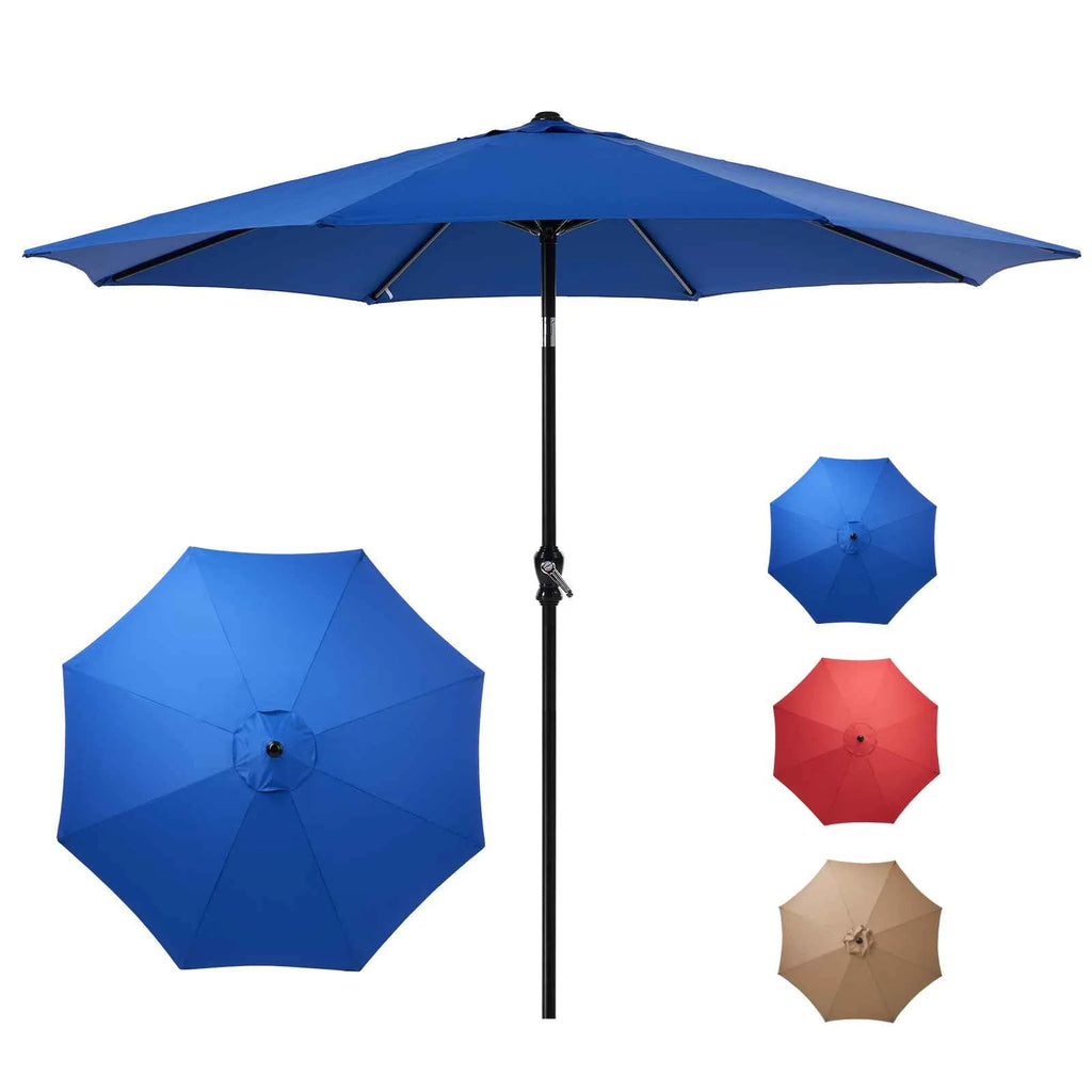 9-FT Outdoor Patio Umbrella with Push Button Tilt and Crank H99544