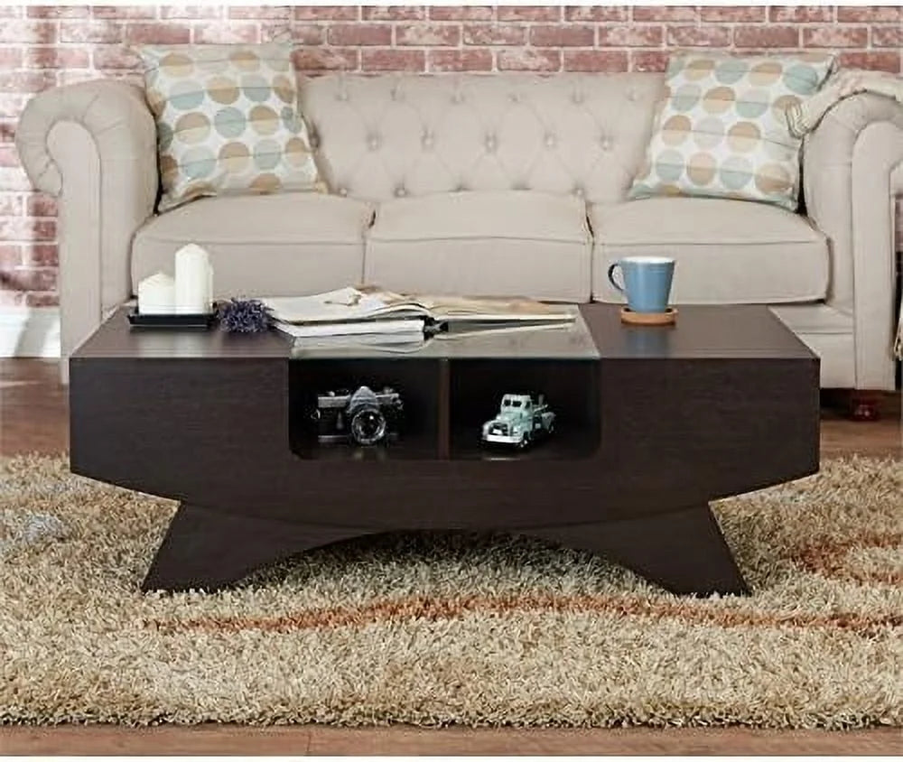 Wooden Glass Top Coffee Table E472