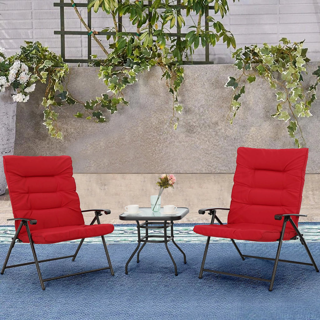 3 PCS Outdoor Patio Bistro Set Beige Y592