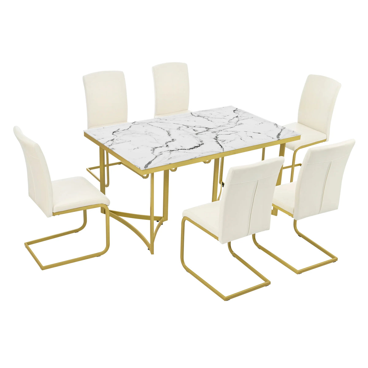 7-Piece Modern Dining Table Set V282965