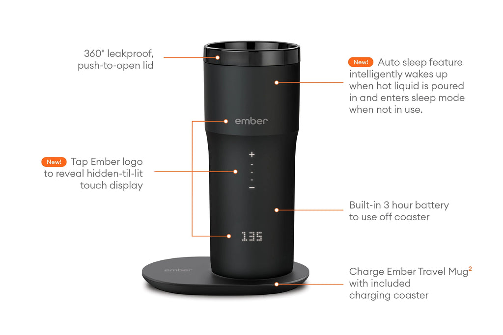 12 oz Black Temperature Control Smart Mug R9854