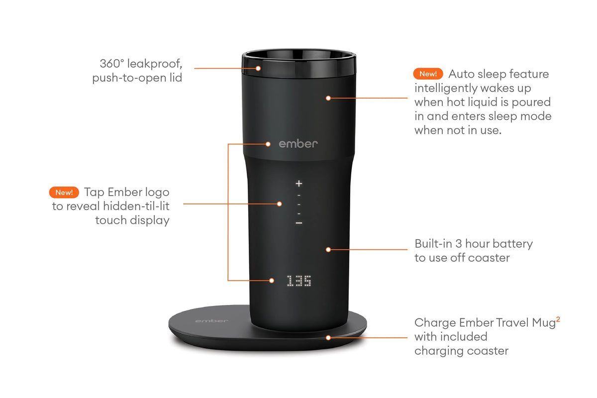 12 oz Black Temperature Control Smart Mug R9854