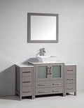 54 in. Grey Single Sink Ceramic Vanity Cabinet with Mirror B8354