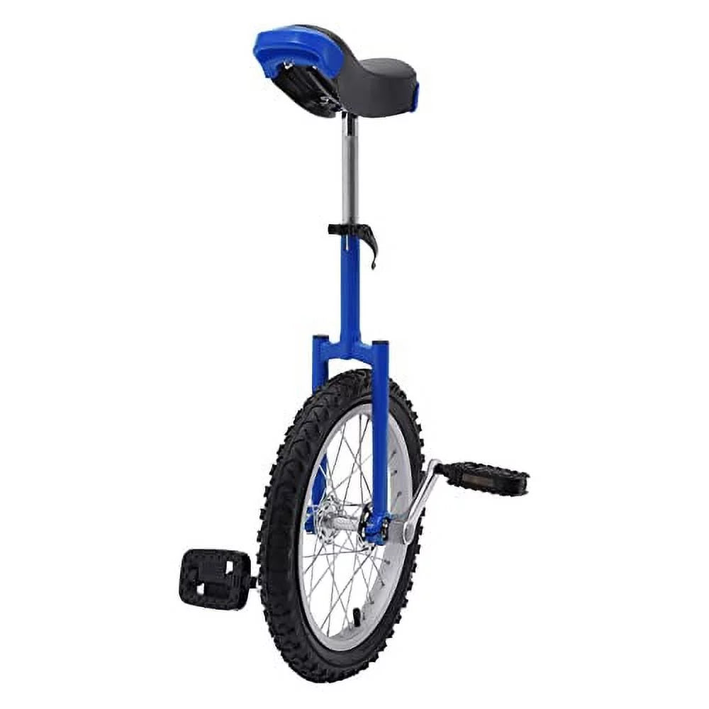 24 Unicycle 1 Wheel Bike Adjustable Height Blue Z998285