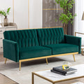 Green Velvet Convertible Futon Sofa Bed E294592