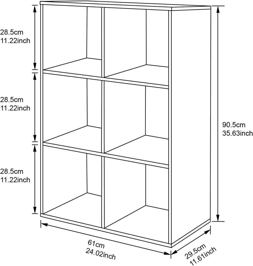 White 6 Cube Wooden Storage Organizer R23673