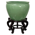 12" Celadon Porcelain Fishbowl V5689