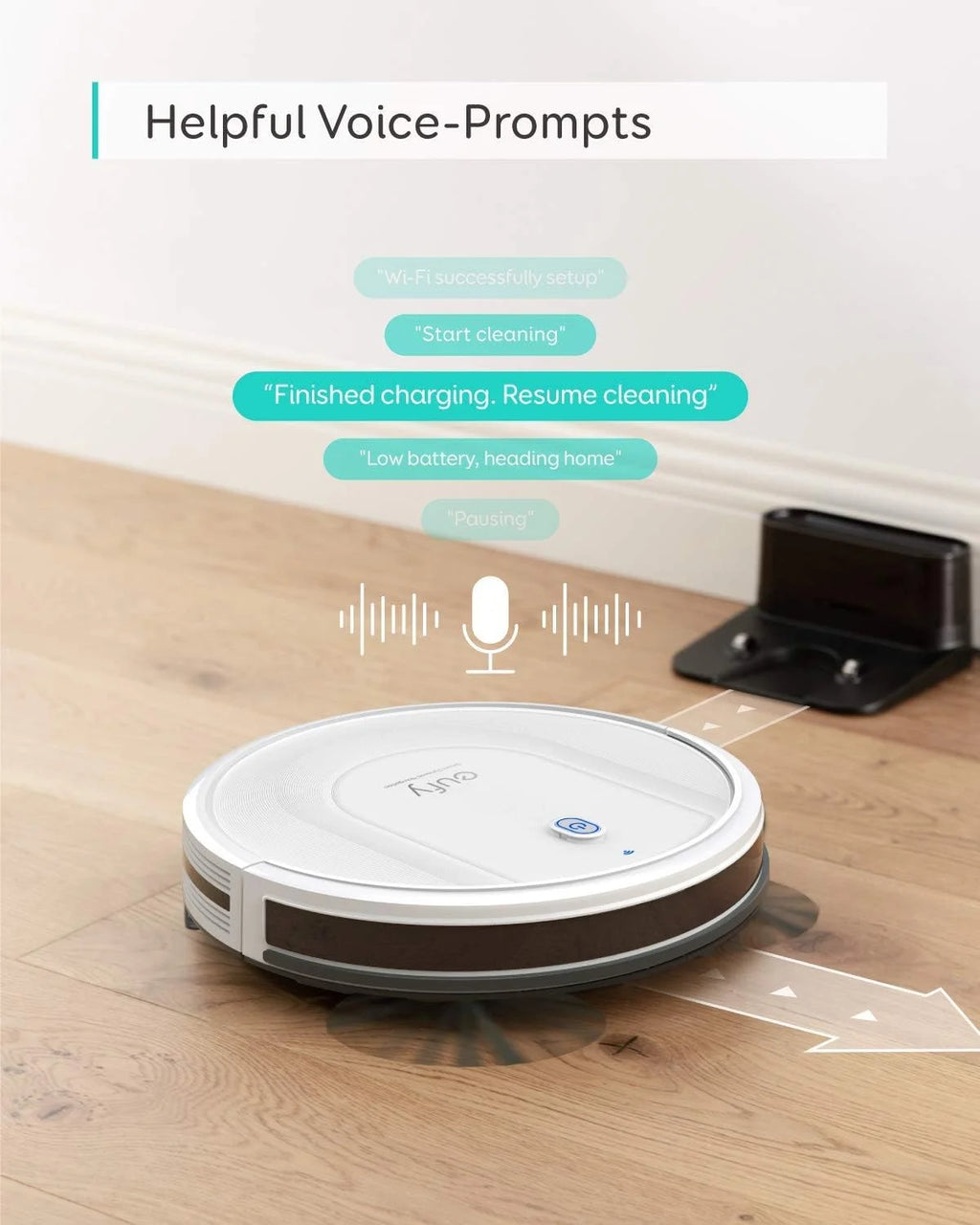 Robotic Vacuum Cleaner 2-in-1 Sweep, mop -WHITE I3944