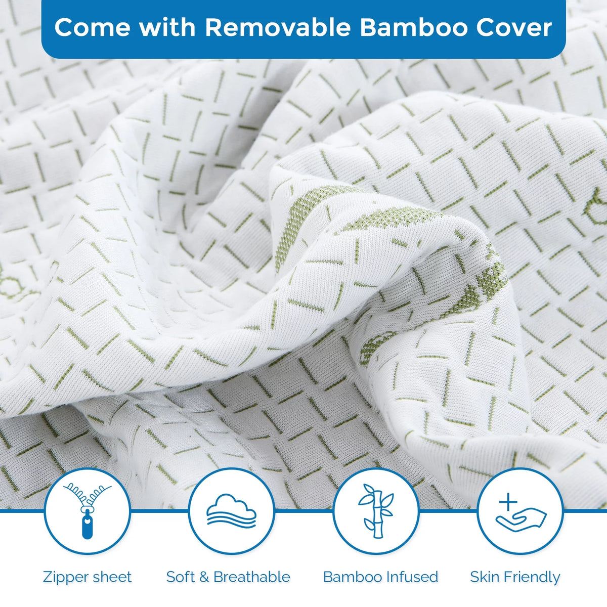 Queen Medium Gel Memory Foam Mattress with Bamboo Knit Cover M728