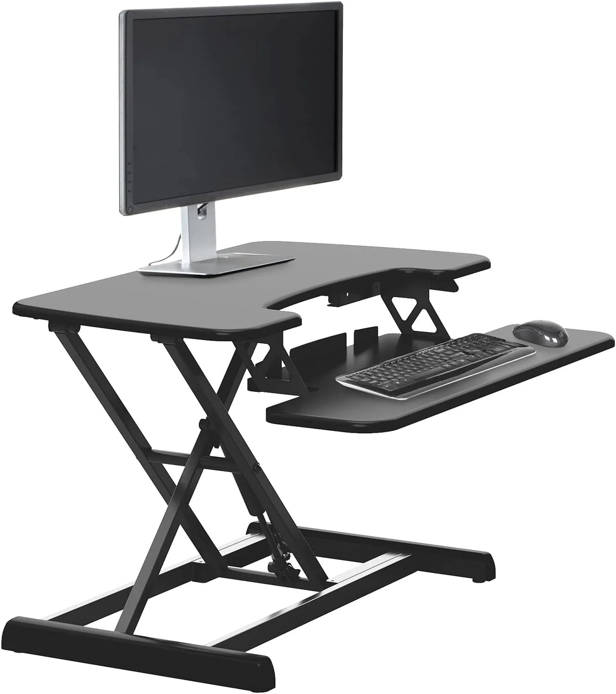 Compact Two-Tier Height Adjustable Standing Desk Converter D61655