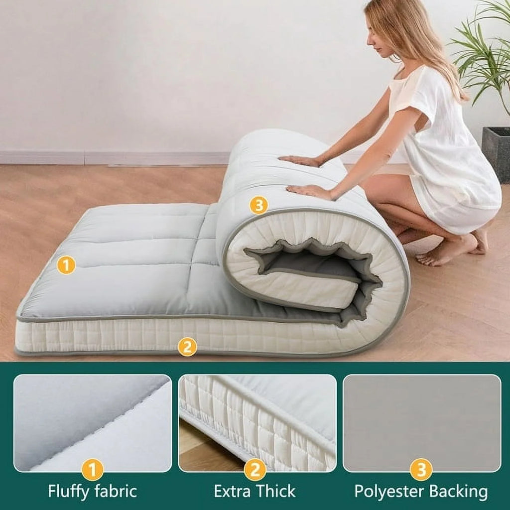 Reversible Sherpa Fleece Foam Floor Mattress Y304