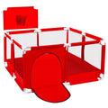 Portable 4-Panel Baby Playpen with Basketball Hoop, Grey V726