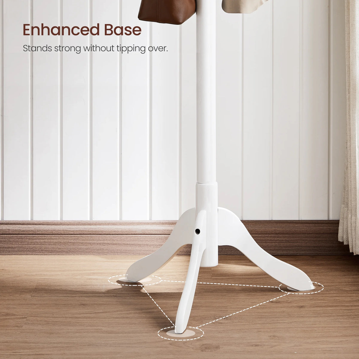 8 Hooks Solid Wood Free Standing Coat Rack Q2027