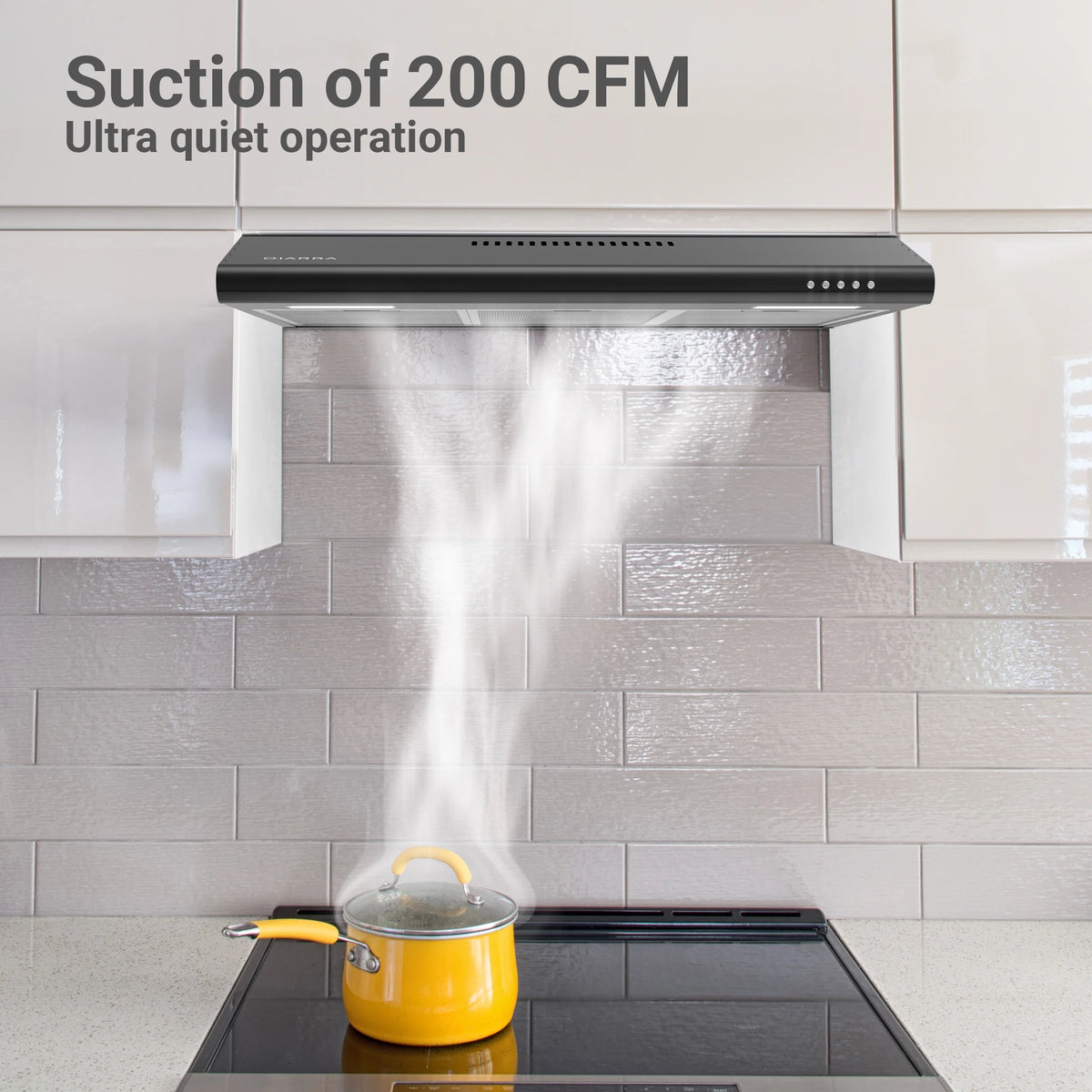 Black 30 inch Under Cabinet Range Hood with 3 Speed Exhaust Fan V399