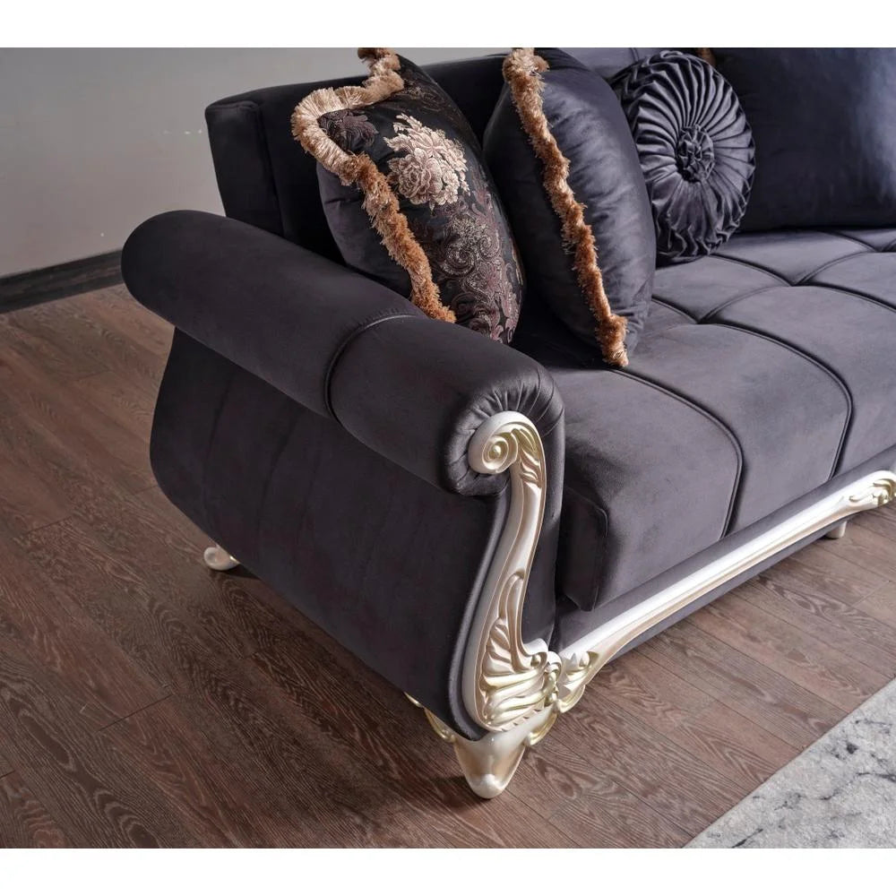 Anthracite Convertible Sleeper Loveseat C675953