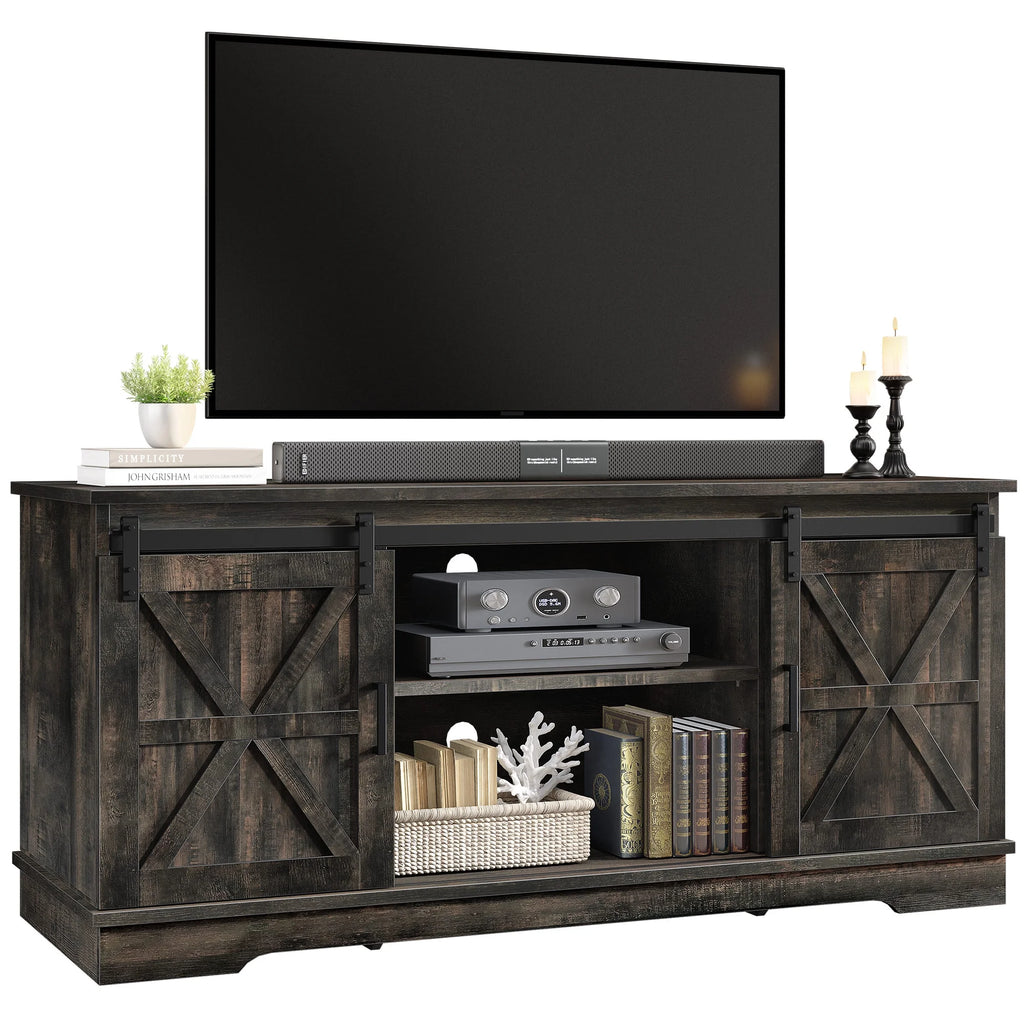 Farmhouse TV Stand with Barn Doors D782