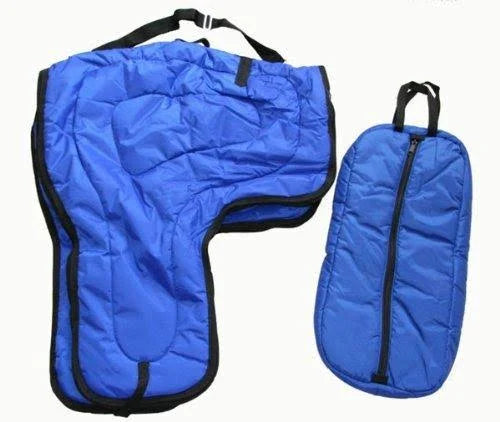 Large 420D Padded Navy Blue Western Saddle Carrier Case F373