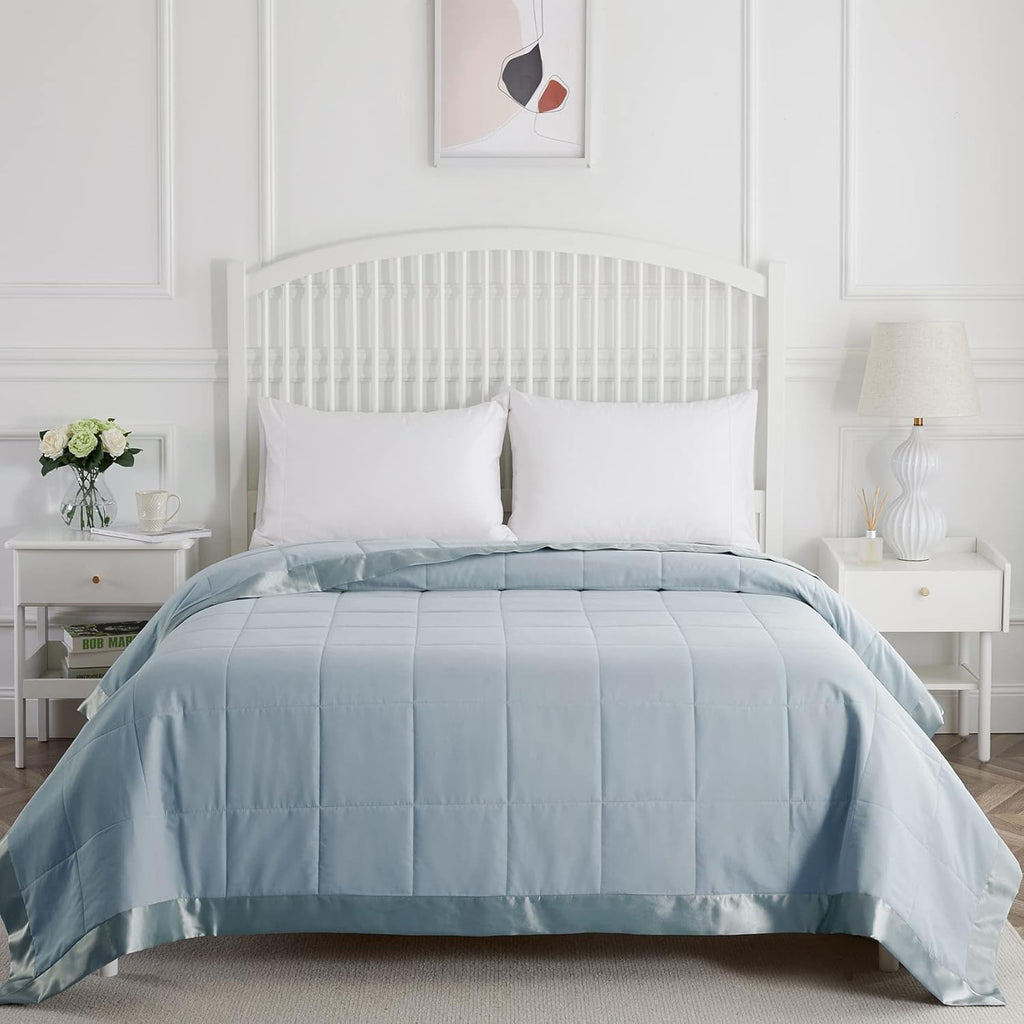 Quilted Down Alternative Blanket with Satin Trim I641479