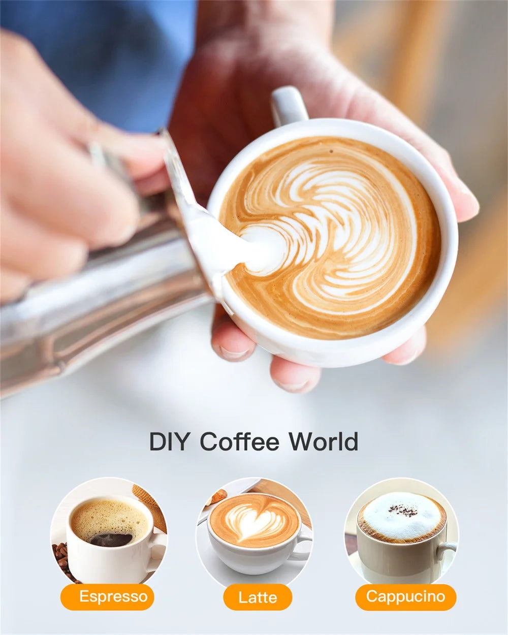 Black Coffee Maker with Milk Frother M16287