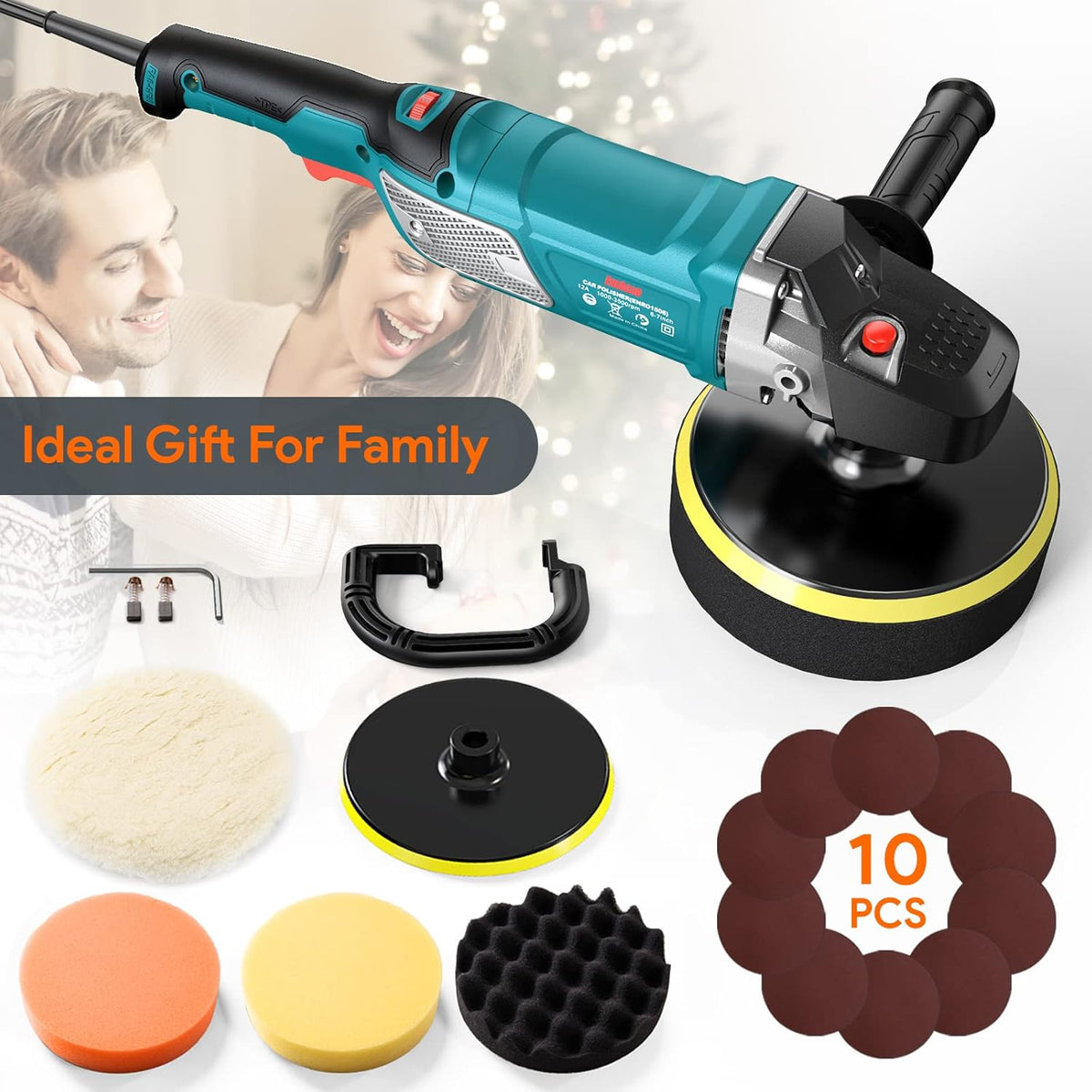12 Amp 6-inch/7-inch Variable Speed Rotary Polisher E7028