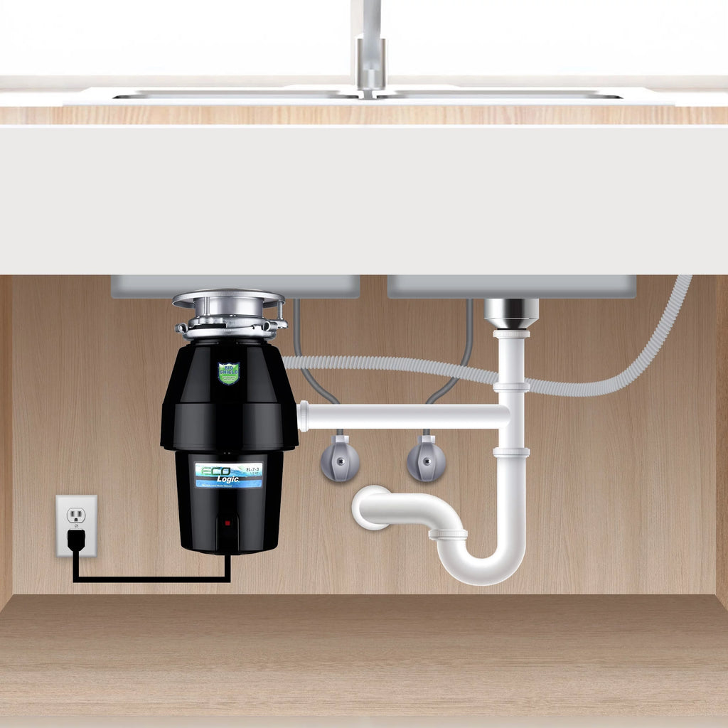 1/2 HP Garbage Disposal with Brushed Nickel Sink Flange W322824
