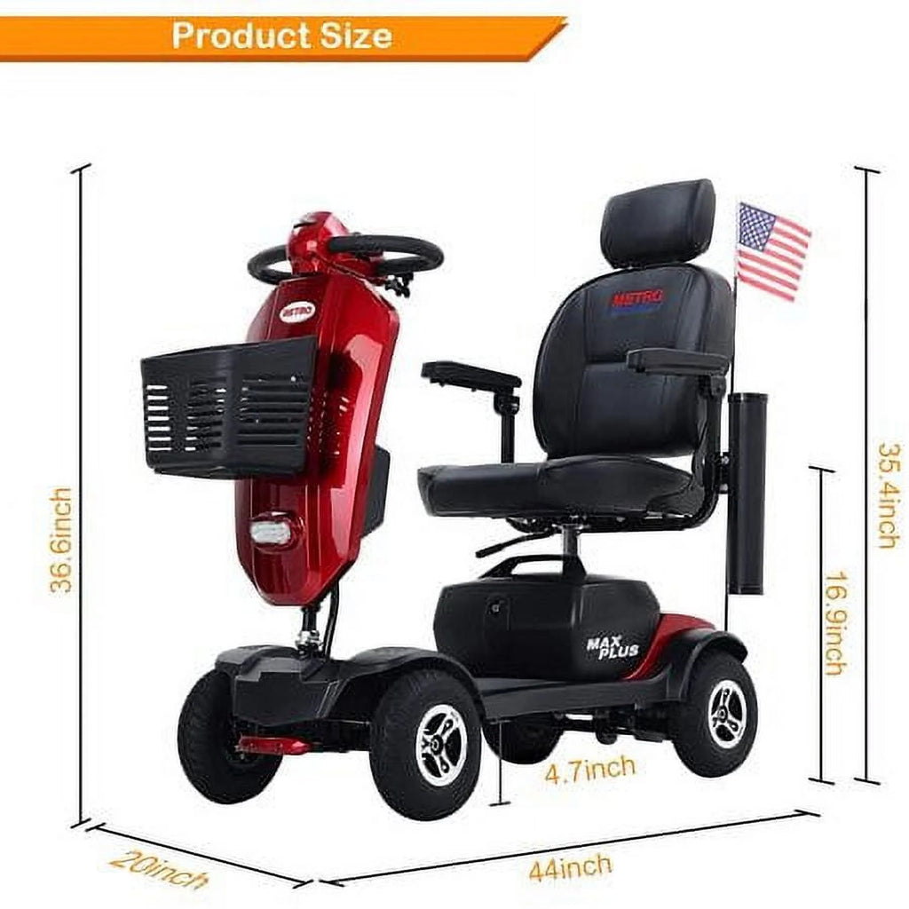 4 Wheels Mobility Scooter with LED Lights and USB Port O62288