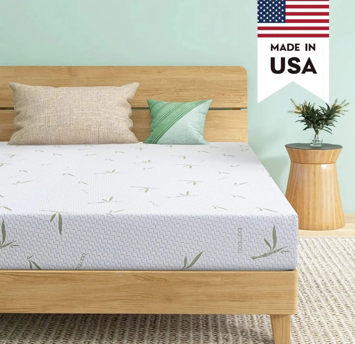 Queen Medium Gel Memory Foam Mattress with Bamboo Knit Cover M728