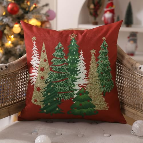 Christmas Pillow Covers 20x20 Inch Set of 2 Green Throw Pillows A960900