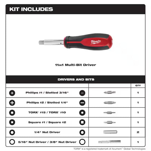 11-in-1 Multi-Tip Screwdriver D72912
