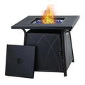 28 inch Outdoor Gas Fire Pit Table with Lid 50,000 BTU C730