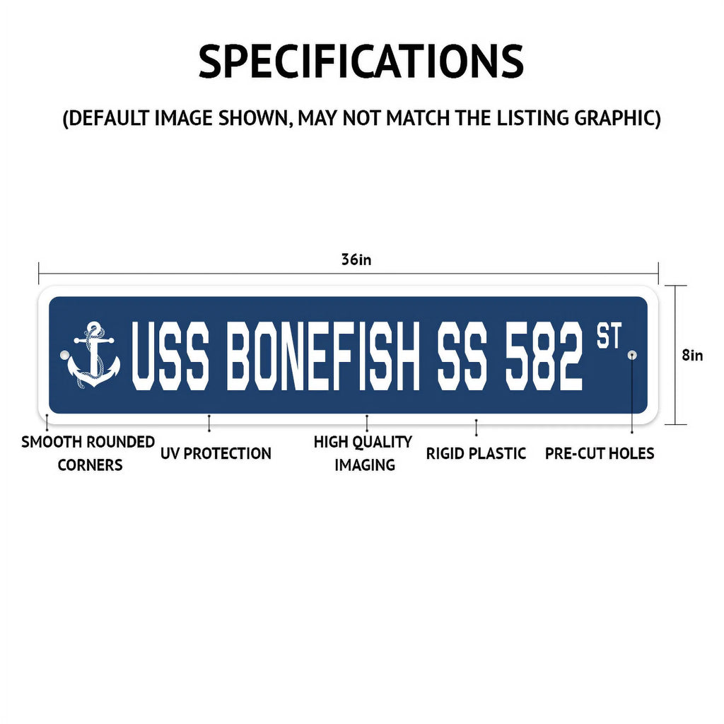 USS New Jersey Street Sign D895