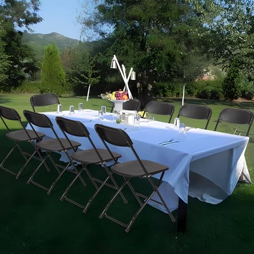 Black 10 Pack Plastic Folding Chair 350 LB Weight Capacity P619766