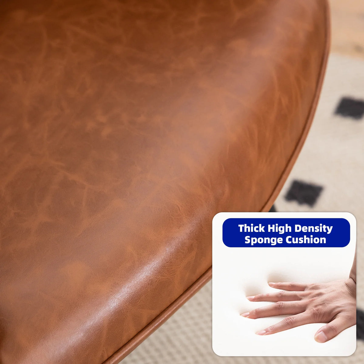 Bonded Leather Armchair with Metal Legs W2015