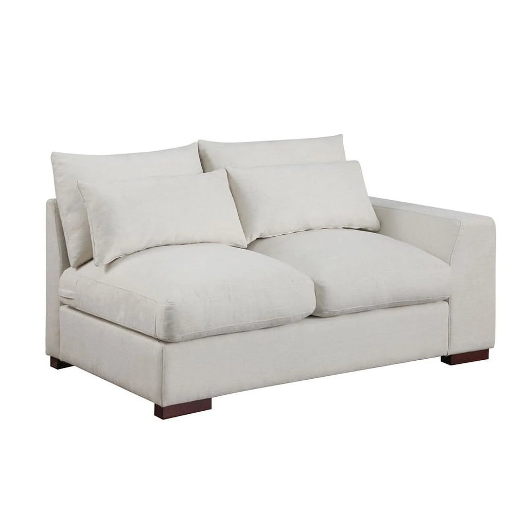 Beige Reversible Modular Fabric Sectional Sofa with Two Ottoman Q5128