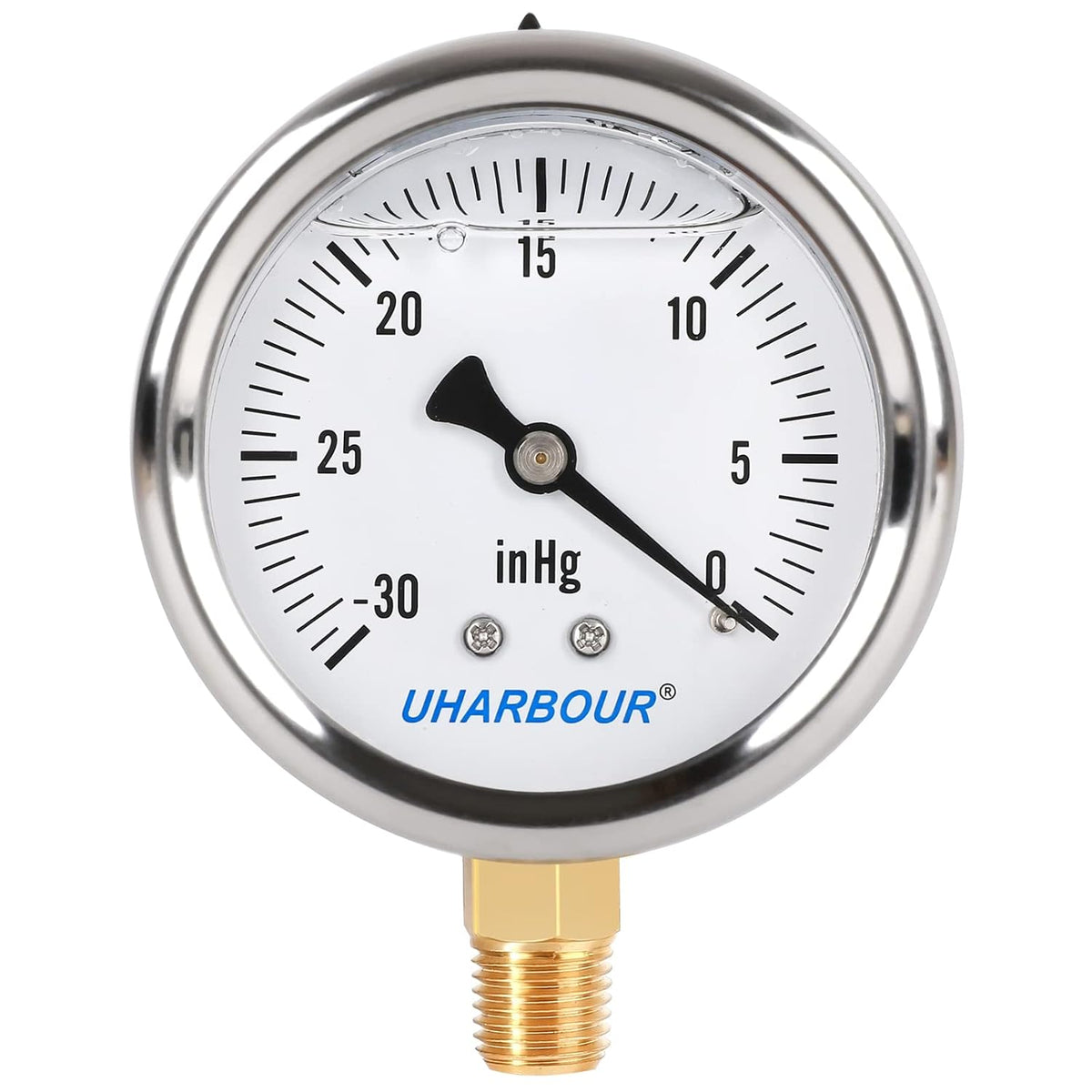 Glycerin Filled Pressure Gauge 5000psi/350bar Stainless Steel 2-1/2 dial 1/4NPT Back Connection P83859